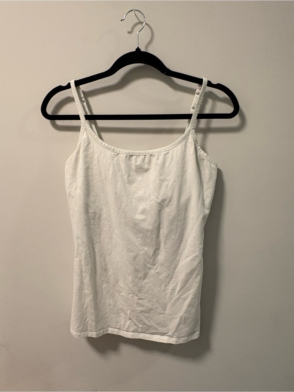 Pact White Slim-Strap Cotton Camisole
